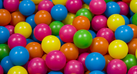 Colorful Plastic Balls Pile for Fun Games and Activities Background