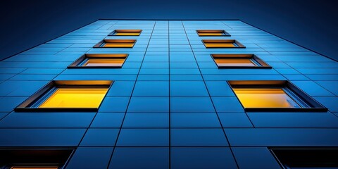 Obraz premium Modern building facade at night