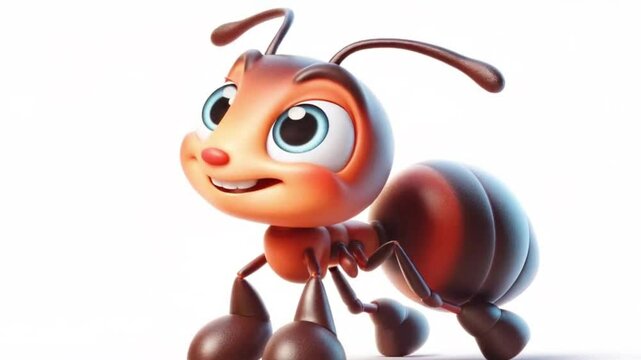 3D funny ant cartoon animation