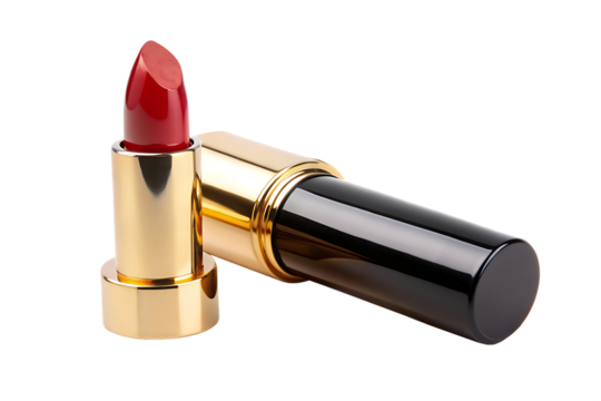luxury lipstick with black and gold tube image isolated transparent
