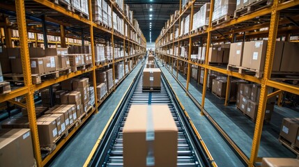 Fototapeta premium Automated Warehouse, Efficient Logistics and Inventory Management