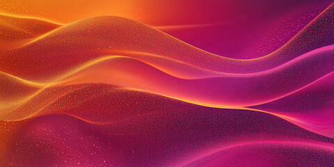 Obraz premium Abstract gradient wavy background. 3d illustration with purple orange waves and particles. bright illustration. texture. luxury elegant background
