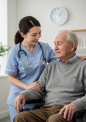 Obraz premium 4k photography, studio lighting, high quality of Helping hands, care for the elderly concept