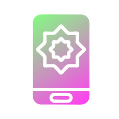 Mobile App with Islamic Star Icon Design