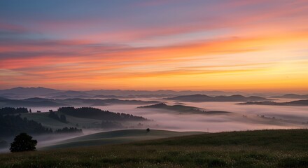 Serene Nature Landscape at Sunrise