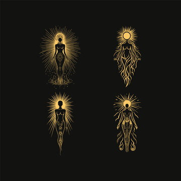 Theia goddess of greek mythology design vector template illustration