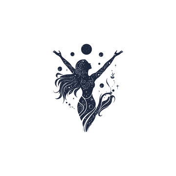 Theia goddess of greek mythology design vector template illustration