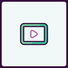 Minimalist Media Playback Interface Icon for Interactive Applications