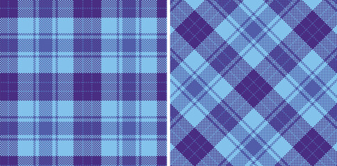 Pale Warm Blue Seamless Madras Plaid with Dark Lightblue accents Textile Design