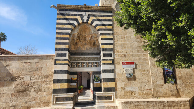 The main gate to the Grand Mosque (Ulu Camii in Turkish) built between 1509-1541 during the Ramazanogullari Principality in Adana city center
