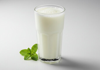Refreshing Glass of Kefir with Mint