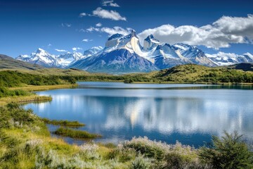 View of Torres Del Paine National Park, Chile.