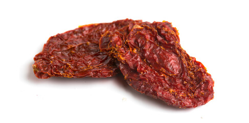 sun dried tomatoes on white background