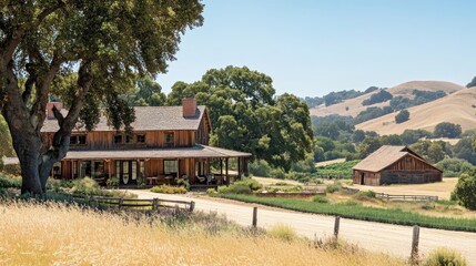 Rustic Farmhouse in Rolling Hills of California