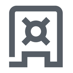 Secure Digital Vault, Protecting Your Valuable Data With Robust Encryption In A Minimalist Grey Icon Design
