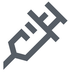 A Grey-toned Medical Syringe Symbol Representing Healthcare, Vaccination, And Injection Services With A Minimalist Geometric Design
