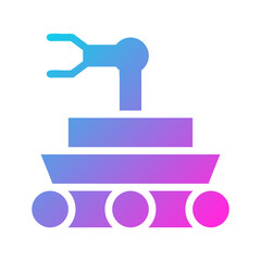 Fototapeta premium Gradient Robotic Vehicle Icon Illustration