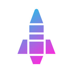 Modern Gradient Rocket Icon for Startup Designs