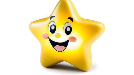 Fototapeta premium A yellow star with a smiling face. generated using AI