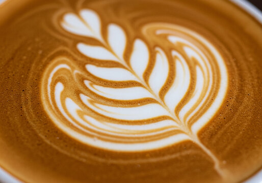 Microshot angle of Coffee latte art