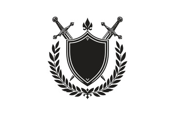 Obraz premium shield with a blank space inside in logo style