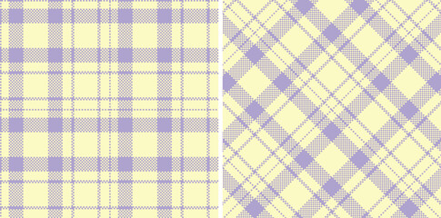 Deep Pastel Purple and Pastel Egg Shell Seamless Madras Plaid Textile Design