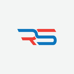 Abstract RS monogram logo design concept