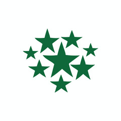 Hand draw vector green star shape