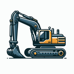 excavator heavy equipment vector illustration