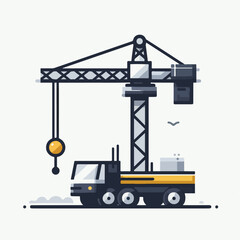 heavy equipment crane vector illustration
