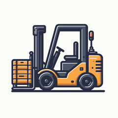 forklift heavy equipment vector illustration