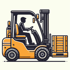 forklift heavy equipment vector illustration