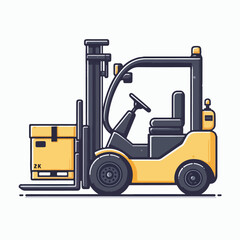 forklift heavy equipment vector illustration
