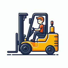 forklift heavy equipment vector illustration