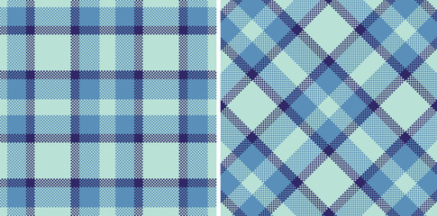 Modern Seamless Madras Plaid in Deep Duck Egg Blue tones Textile Design