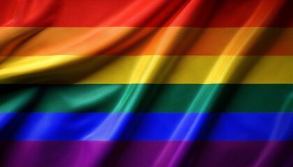 Fototapeta premium Waving LQBT flag background rainbow cloth