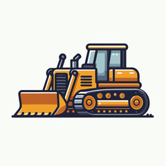 bulldozer heavy equipment vector illustration