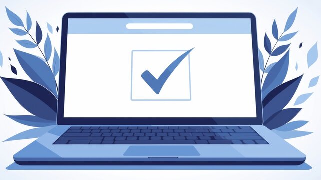  an Animated Checkmark on a Web Page with Light Blue and Orange Colors