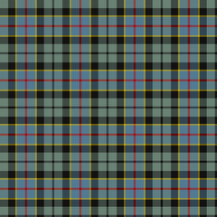 Black, Green, Red, Blue, Yellow Tartan Weave Pattern - Tile