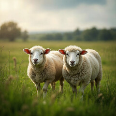 Obraz premium sheep and lambs