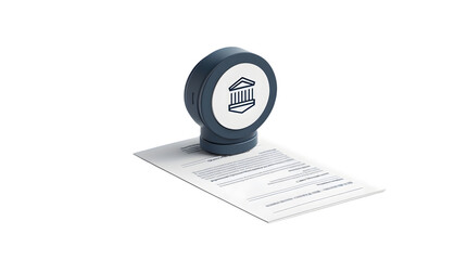 Official Document Authentication with Embossed Seal on Paperwork
