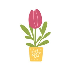 Beautiful tulip flower drawing art cartoon vector symbol design image
