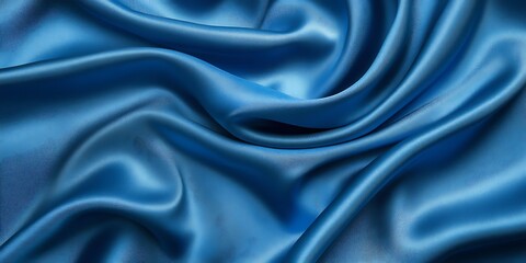 Obraz premium Blue silk fabric, draped, soft folds
