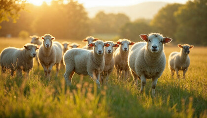 Fototapeta premium sheep in the field