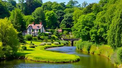 Greenway Hous and Garden over River Dart, Home of Agatha Christie, Greenway, Galmpton, Devon, England