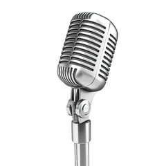 Microphone is shown on transparent background