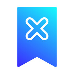 Obraz premium Error Mark Icon, Cancel Button Sign, Blue Gradient