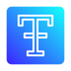 Obraz premium Text Icon on Blue Gradient Background Square