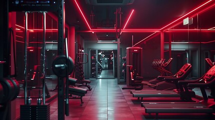 A smart gym with interactive fitness classes and advanced workout tracking technology.

