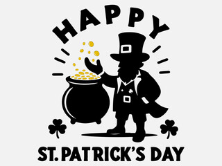 Happy St. Patrick's Day Silhouette Vector Illustration